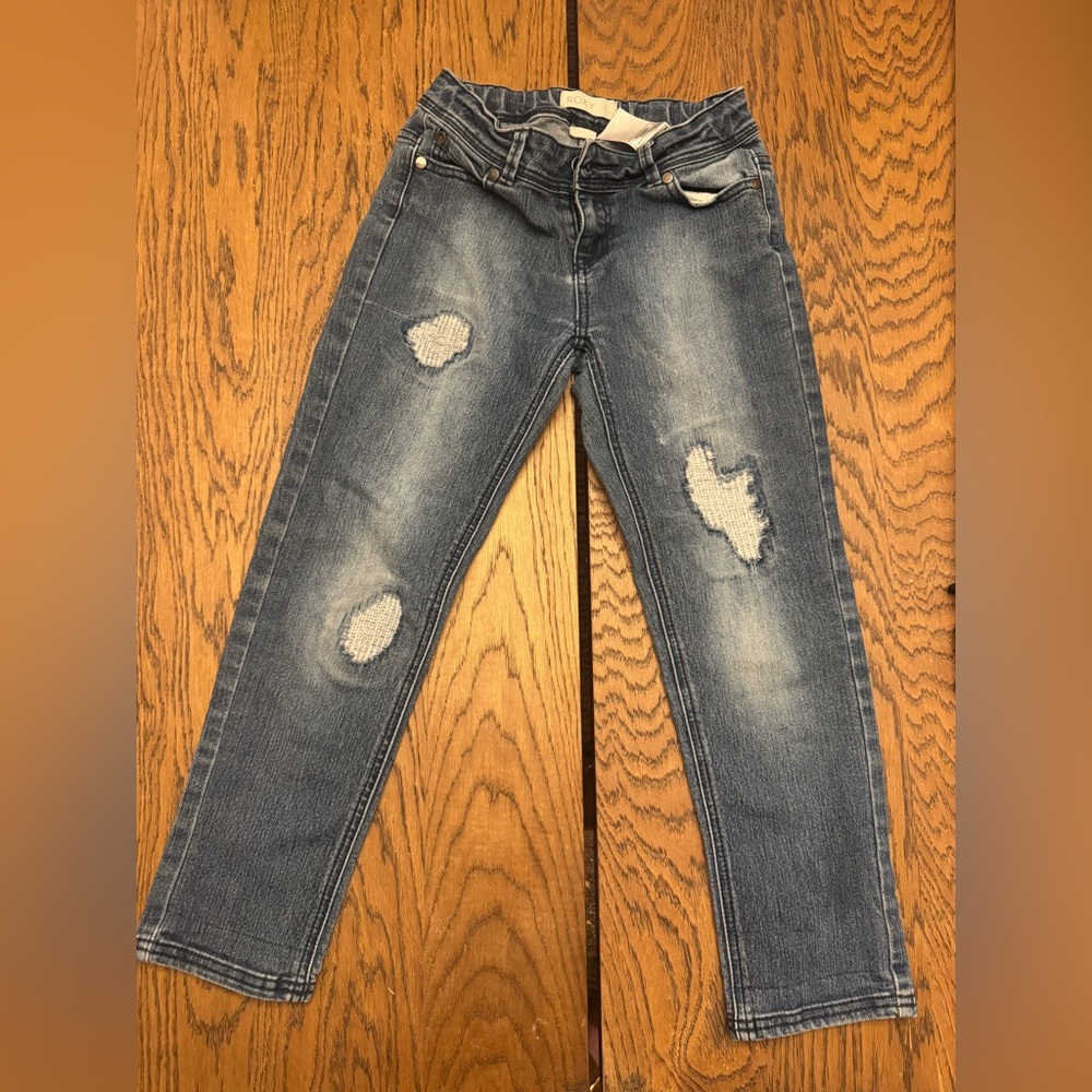 Roxy‎ Blue Distressed Slim Fit Jeans